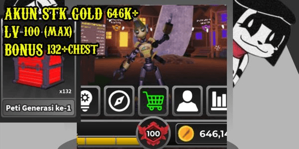 Gambar Product AKUN STK GOLD 646K+ LV 100 (max) BONUS 132+chest