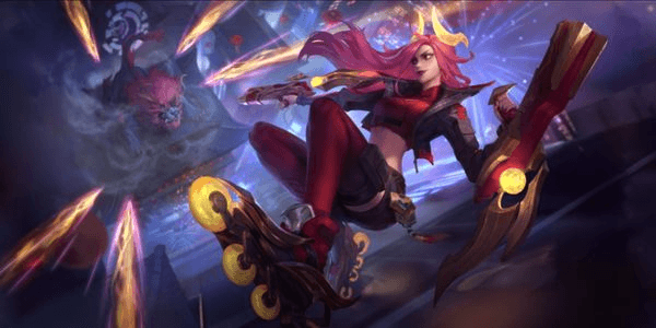 Gambar Product Lunar Beast Miss Fortune, Battle Principal Yuumi, Arcade Riven, Glorious Crown Jhin. Lv 18, Silver 2