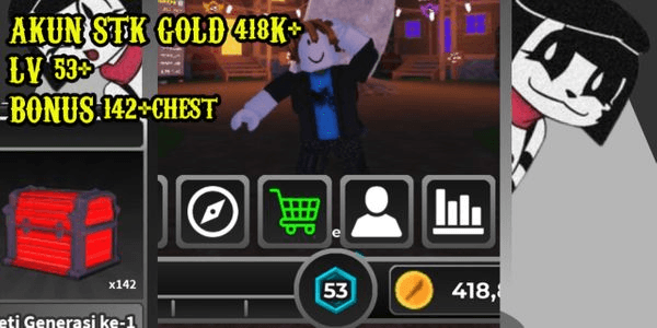 Gambar Product AKUN STK GOLD 418K+ LV 53+  BONUS 142+chest