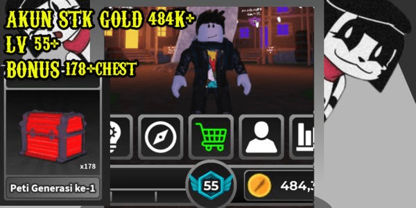 Gambar Product AKUN STK GOLD 484K+ LV 55+  BONUS 178+chest