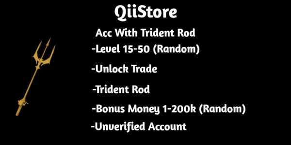 Gambar Product Akun Level 15-50 | Trident Rod | Fisch RBL
