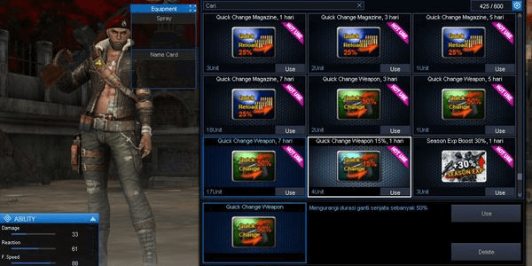 Gambar Product [WAJIBCHAT] B1 INVENTORY 425 QCQR275D+WIG3D+BERETSKULL2D FT POINT 3.7 MILLION KD 80% HS 96% PLAIN DATA WEAPONS, CHARACTERS, HV, MEGAHP, MANY MASK