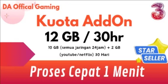 Kuota AddOn 12 GB (30 hari)