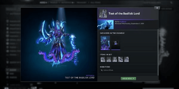 Gambar Product Test of the Basilisk Lord (Razor Set Aghanim's 2021 Collector's Cache)
