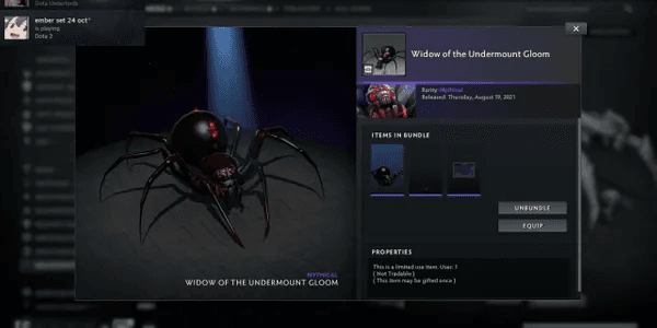 Widow of the Undermount Gloom (Broodmother Set Aghanim's 2021 Collector's Cache)