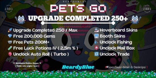 Gambar Product Pets Go Account | Upgrade Completed 250+ | Unlocked Trade & Booth | Instant Delivery