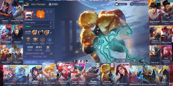 Gambar Product Akun AOV S1 / Collab Zenitsu {Hero 121, Skin 296} ex.Conqueror