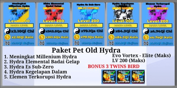 Gambar Product Paket Pets Old Hydra - Ninja Legends