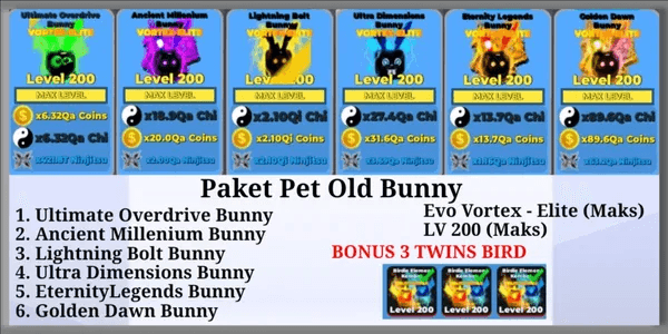 Old Bunny Pets Pack - Ninja Legends