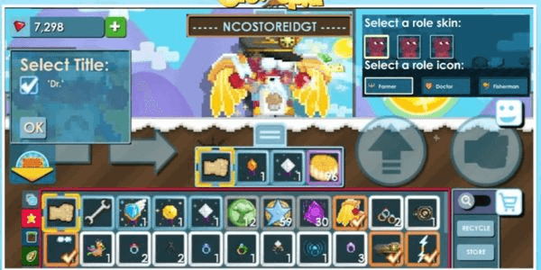 Gambar Product Akun Growtopia Dr Title + 3 Role Max Farm + Doctor + Fisherman + Focused Eyes + Mercy Wings + Super Supporter + NCOSTOREIDGT