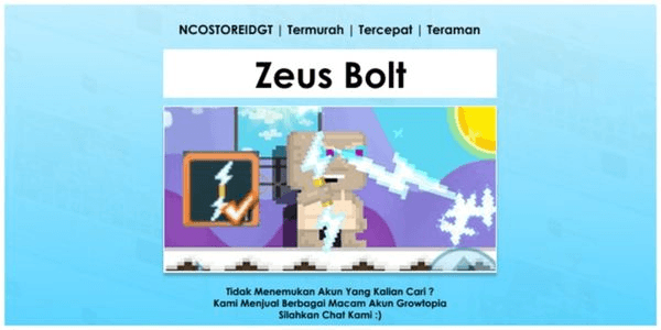 Gambar Product Akun Growtopia Zeus Bolt Termurah + NCOSTOREIDGT