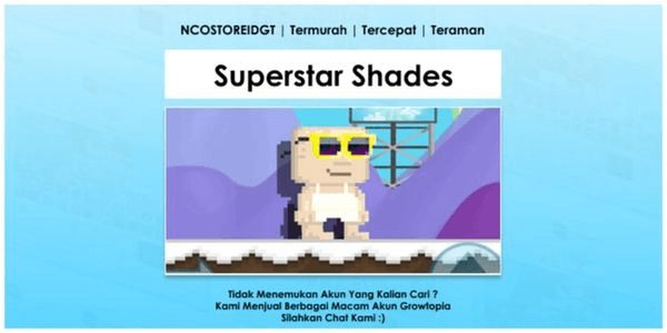 Gambar Product Cheapest Growtopia Superstar Shades Account + NCOSTOREIDGT