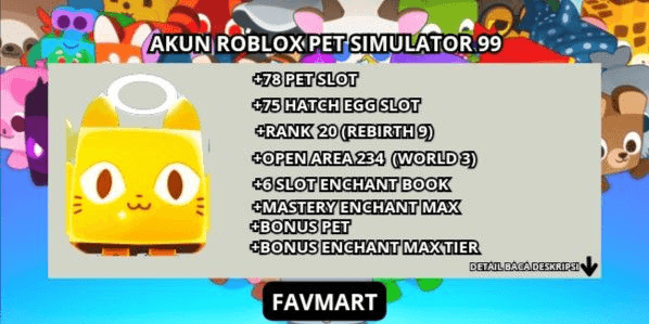 Gambar Product AKUN RANK 20 - PET SIMULATOR 99 MURAH