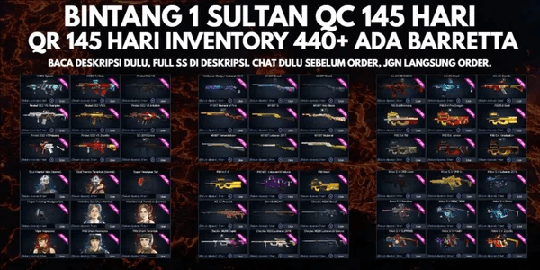 STAR 1 SULTAN QC 140 DAYS QR 140 DAYS INVENTORY 440+ NO BARETTA EMAIL PASSWORD CAN BE CHANGED (DATPOL) [CHAT FIRST BEFORE ORDERING, PRODUCT CODE LV11]
