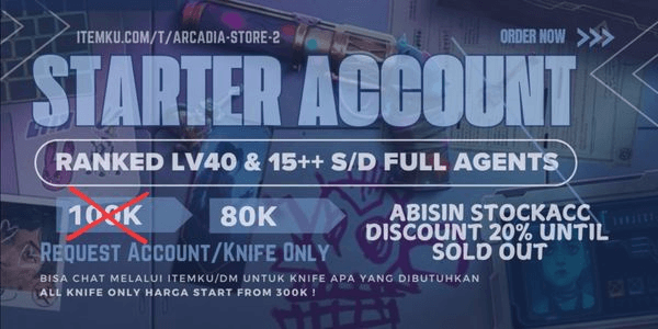 Gambar Product Akun Valorant | Starter Account | Unlock All Agent/10++ | Ready Ranked | Lvl 30++