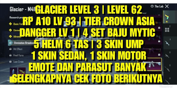 Gambar Product PUBG GLACIER LEVEL 3 SUPER MURAH