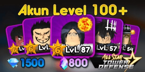 Gambar Product Akun ASTD Lv100 (10x unit 6 Star) All Star Tower Defense