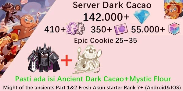 Gambar Product Akun starter Cookie Run Kingdom(Server Dack Cacao)DC53