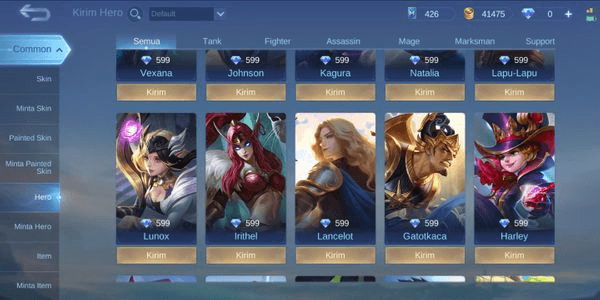 Gambar Product all heroes fighter mage marksman tank and jungler