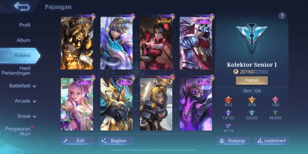 Gambar Product CHEAP ML ACCOUNT HERO 89 SKIN 124 ALL UNBIND