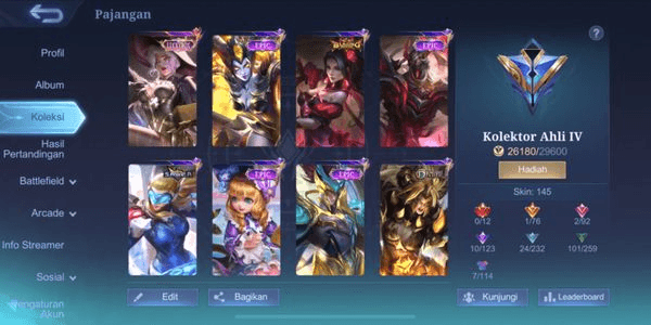 Gambar Product CHEAP ML ACCOUNT HERO 105 SKIN 145 ALL UNBIND