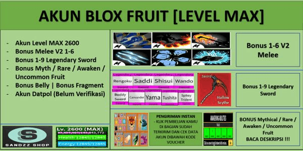 Gambar Product Akun Blox Fruit [Level MAX][DATPOL]