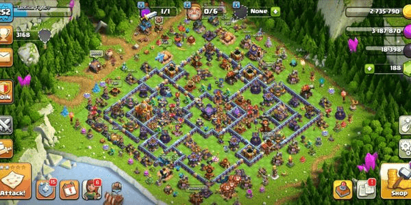 Gambar Product TH16MAX WALL BLUE XP252 |  HERO MAX 91 95 70 68 40 | MAX NIGHT MODE | VERY STRONG DEFFENTS AND TROOPS PET MAX