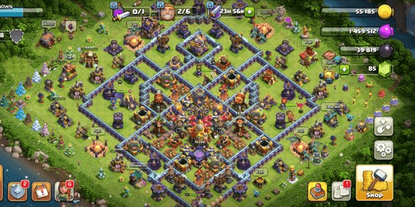 Gambar Product TH16 BLUE WALL XP 242 HERO 95/92/70/67/40 VERY GOOD DEFFENT AND WALL VERY GOOD TROOPS AND DEFENSE READY FOR BATTLE