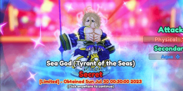 Gambar Product Sea God (Tyrant of the Seas) /  Poseidon Evo Good Stats | Unit Secret Limited Anime Adventures-AA