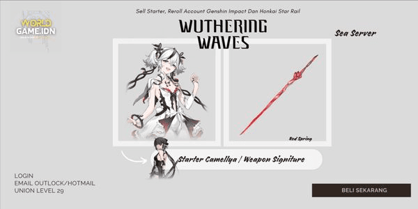 Gambar Product [Sea Server] Starter Camellya + Weapon Signiture [Red Spring]