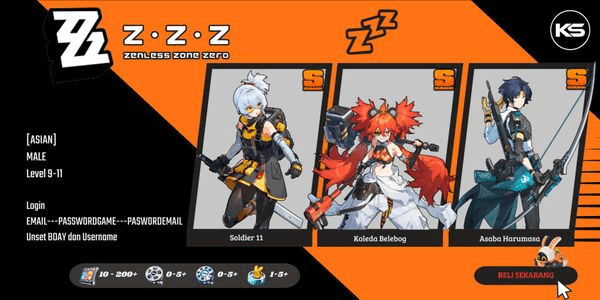 Gambar Product [Asian] Starter Soldier 11, Koleda , Harumasa| MC Wise [Male] Adventure Rank 9-11 Zenless Zone Zero
