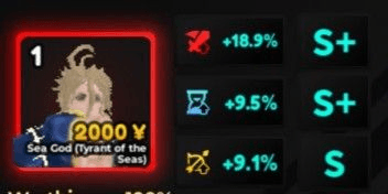 Gambar Product Sea God (Tyrant of the Seas) / Poseidon Evo Stats GG | Unit Secret Limited Anime Adventures-AA