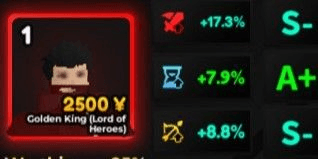 Gambar Product Golden King (Lord Of Heroes) / Gilgamesh Evo Very Good Stats | Unit Secret Limited Anime Adventures-AA