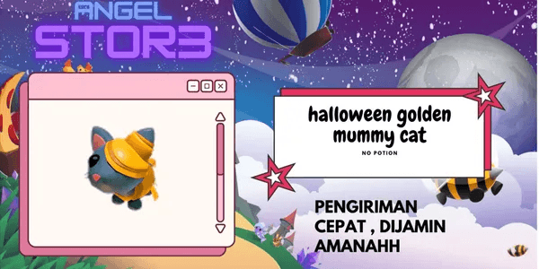 Halloween Golden Mummy Cat