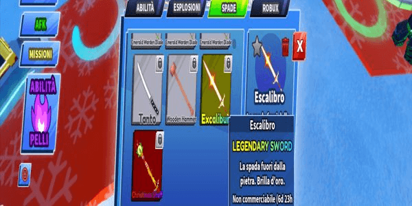 Gambar Product Blade Ball Account (Christmas staff & Excalibur)