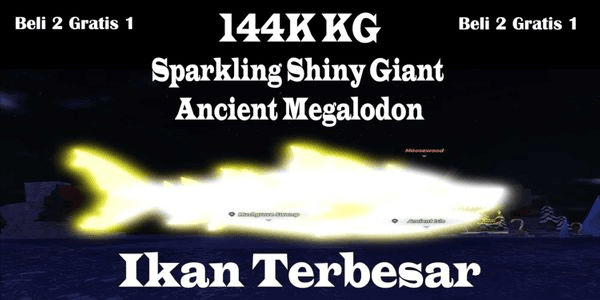 Gambar Product [144K KG] Sparkling Shiny Giant Ancient Megalodon | The biggest fish in Fisch