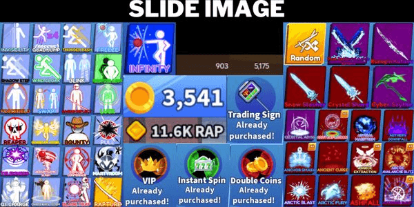 Gambar Product INFINITY ABILITY / FULL GAMEPASSES / LIMITED SWORD / 200+ UNIQUE SWORD / FISCH LEVEL 250+ (read description)