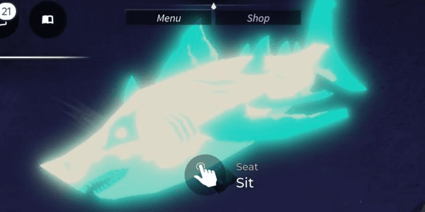 Sparkling shiny mytical ancient megalodon
