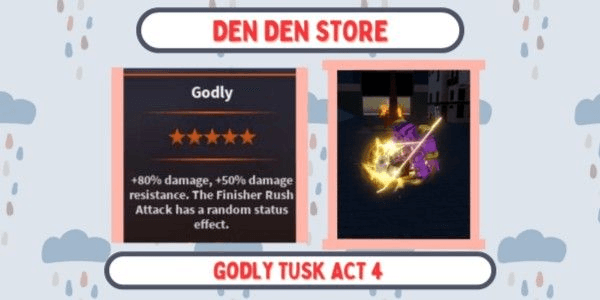 Gambar Product GODLY TUSK ACT 4 - A Universal Time + BONUS 5 MYTHIC RANDOM SKIN