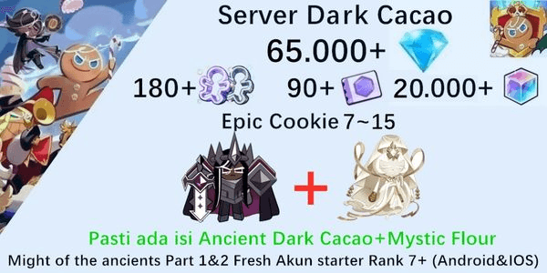 Gambar Product Akun starter Cookie Run Kingdom(Server Dack Cacao)DC7