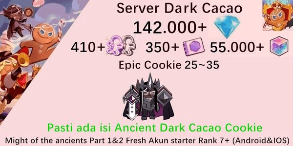 Gambar Product Akun starter Cookie Run Kingdom(Server Dack Cacao)DC8