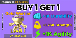 Evolved Gold Warrior LVL 1 - Muscle Legends