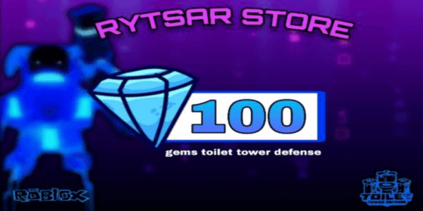 Gambar Product 100 Gems - Toilet Tower Defense