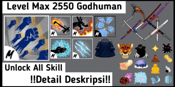Gambar Product Blox Fruits GodHuman Account [Level Max]
