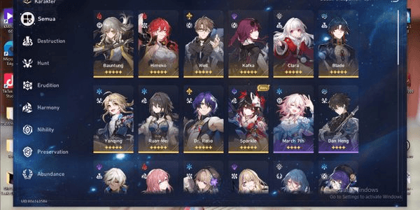 Gambar Product 13 SSR Sparkle/Ruan Mei/Blade+LC Sign/Kafka and Genshin Account Hu Tao+Weapon Sign