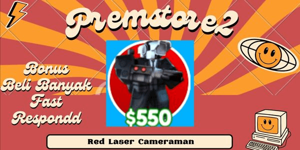 Gambar Product (Mythic) Red Laser Cameraman | Toilet Tower Defense