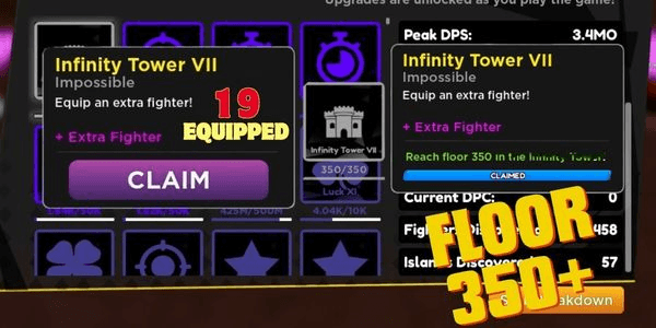 Gambar Product Carry Infinity Tower Room 350 Anime Fighters Simulator (AFS)