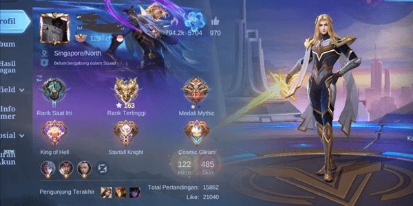 Gambar Product Skin Account 485 + 4 Legend + 7 Collector + Full Aspirant + Full KOF + 3 Jujutsu + 21 Epic Limit + Full Zodiac + 3 Transformers + 11.11 Hayabusa