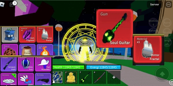 Gambar Product Blox Fruit Mirror Fractal account [Can buy raid dough chips], soul guitar, godhuman, human v3, max level (2550), use fruit buddha and awaken skill 1