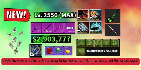 Gambar Product God Human + CDK + SG + RANDOM RACE + FULL GEAR + 2550 Level Max